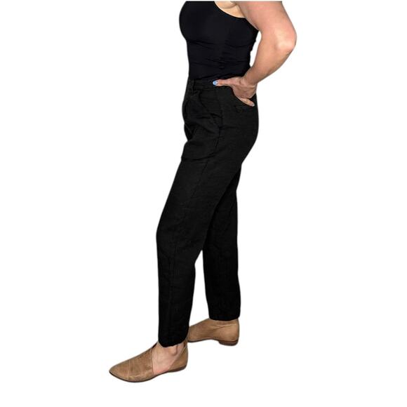 EVAM EVA Washed Black Linen Wool Straight Leg Pants Women's Size 6 Classic - Picture 3 of 11